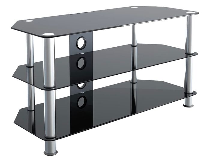 Black glass tv stand
