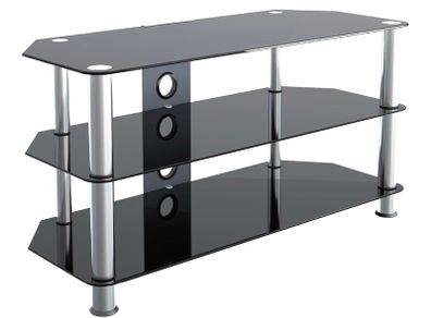 Black glass tv stand