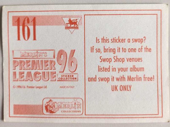 '96 Premier League - Merlin stickers