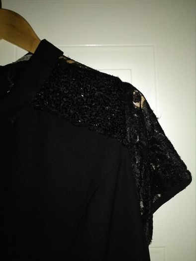 Black lace sequence short's jumpsuit