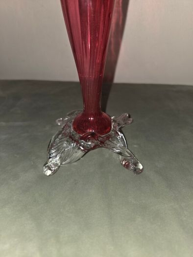 Hand Blown Antique Cranberry Glass Vase