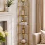 5-Tier Glass Corner Shelf  Modern Corner Display Unit with Tempered Glass Shelves for Living Room, Bathroom, Bedroom & Office Image 4