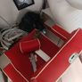 Beautiful red vintage Barbers chair with white piping Image 6