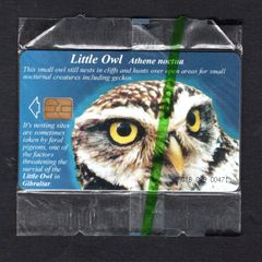 2001 Gibraltar 25 unit Wildlife of Gibraltar Little Owl (Siemens - S5 (Module 33)) Phonecard New in Packaging