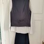 Grey Waistcoat, White Shirt & A Tie Set Navy Suit Trousers Image 2