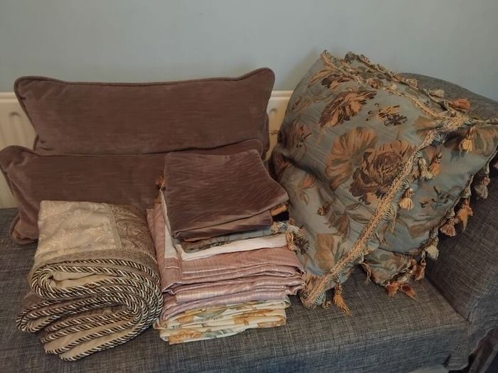 cushions,curtains and pillow cases