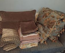 cushions,curtains and pillow cases