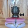 Antique Duplex kerosene lamp hand painted glass Image 5