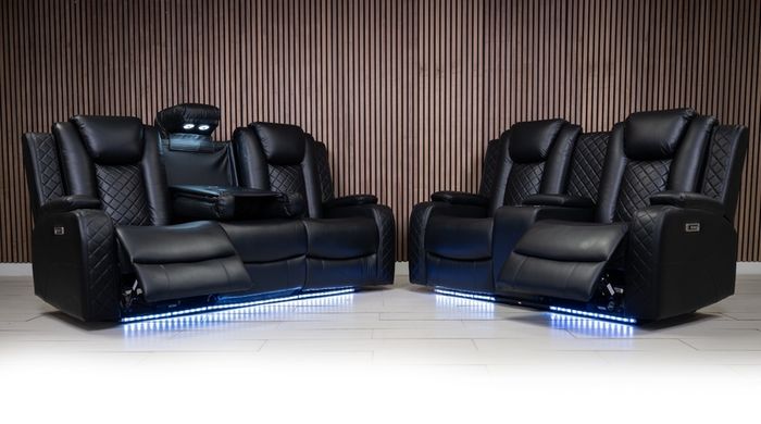 Ashbyrne 3+2 Seater Leather Electric Recliner Sofa Set