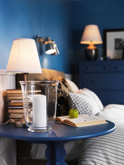 IKEA ARSTID Table lamp, nickel-plated/white