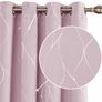 Blackout Curtains, Thermal Insulated Curtains, Wave Line Foil Printed Ring Top Curtains (MULTIPLE SIZES/COLOURS) Image 2