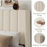Double Bed Frame with Headboard, Vertical Channel Tufted Image 4