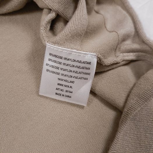Yaya Beige Taupe Twisted Front Ruched Ribbed Cap Sleeve Knit Top Size L