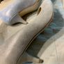 Hobbs Silver metallic suede shoes and matching bag Image 3