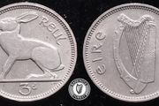 [#640] - Ireland 1961 | Irish 3d | Three Pence | Hare | KM.12a