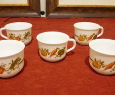 5 Piece Arcopal France Colorful Milk Glass Tea Cups