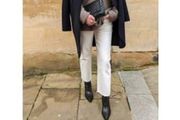 Citizens of Humanity white straight leg frayed hem Sz 30 (Fit 10UK) - Rrp 420 (New)