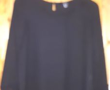 Black Blouse With Lace Cuff Size 10