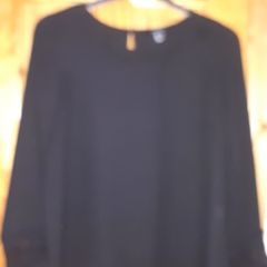 Black Blouse With Lace Cuff Size 10