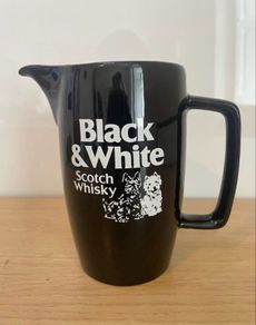 Vintage Wade Black and White whiskey whisky jug. Scotch whiskey.