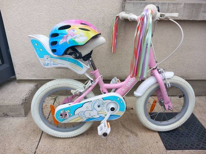 Kids unicorn bike size 14 inch wheels