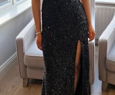 Absolutely stunning black sequins Debs Dress Evening Gown
