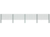Fence Panel with Posts Iron 8.5x1.2 m Green
