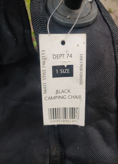 Black Folding Camping Chair - Dunnes Stores - New with tags