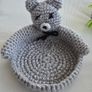 Handmade Crochet Teddy Tea Coaster / Trinket Holder Image 5