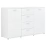 Sideboard High Gloss White 120x35,5x75 cm Chipboard Image 2