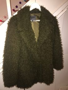 ICHI - Green Shaggy Coat
