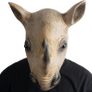 Rhino Mask Head Animal Latex Full Head Realistic Masks Fancy Dress for Halloween Carnival Costume Party,Brown,M Image 3