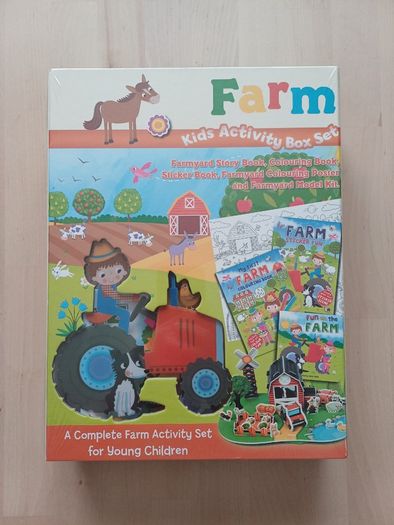 Farm Activity Box Set, Farmyard Model Kit, Colouring Book, Stickers