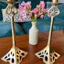 Pair of Tall Art Nouveau Inspired Candlestick Holders Circa Solid Brass Image 2