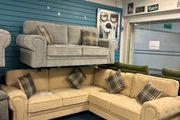 Verona Beige Color Scatter &amp; Fullback Sofa