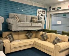 Verona Beige Color Scatter & Fullback Sofa