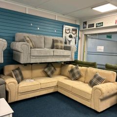 Verona Beige Color Scatter & Fullback Sofa