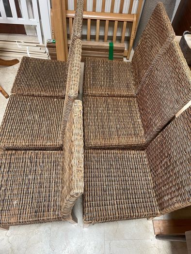 6 x Stunning Sturdy Wicker Kitchen Dining Chairs - Can Deliver