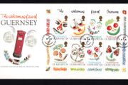 1995 Guernsey Greetings Stamps; The Welcoming Face of Guernsey Commemorative Stamps Miniature Sheet Official First Day Cover (FDC)