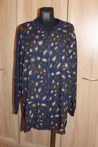 Long line navy zipped blouse Laura Torelli size UK20/22 EU48/50 Postage included