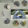 Camping Tent Automatic 2-3 Person Instant Tent Pop Up, Double Layer Waterproof & Windproof Dome Tent Removable Outer Easy Setup for Trekking, Families, Backpacking Image 3