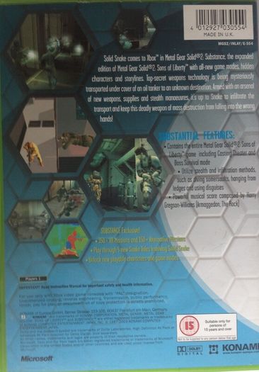 Metal Gear Solid 2: Substance [2002] (XBox Game)
