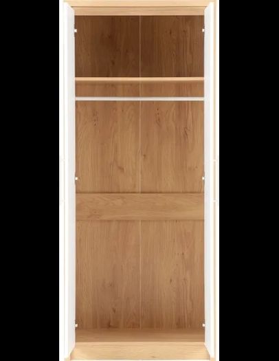 Seville White and Oak Wardrobes (X2) and Chest of Drawers (X1)