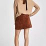 Zara Leather Embroidered Mini Skirt Image 6