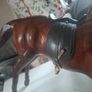 Vintage 1950s/60s Carved Wood wrapped in leather horses Image 4