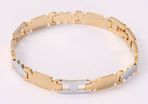 Gold Plated Two-Tone Men's/Women's Link Bracelet Chain Jewelry
