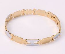 Gold Plated Two-Tone Men's/Women's Link Bracelet Chain Jewelry