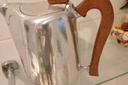Art Deco Picquet Coffee Pot with Sycamore Wood Handles.