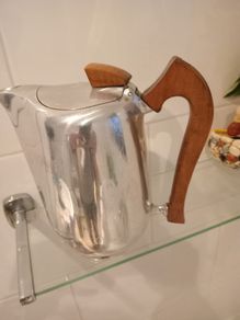 Art Deco Picquet Coffee Pot with Sycamore Wood Handles.