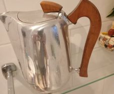 Art Deco Picquet Coffee Pot with Sycamore Wood Handles.